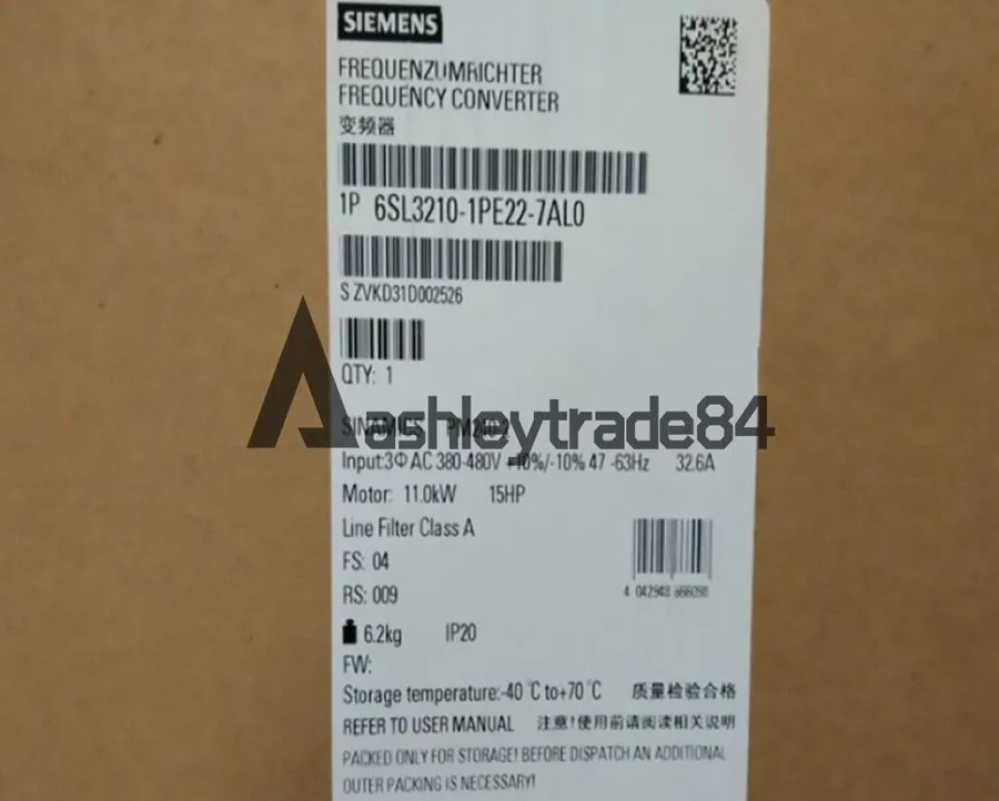 Частотный преобразователь Siemens SINAMICS G120 6SL3210-1PE22-7AL0