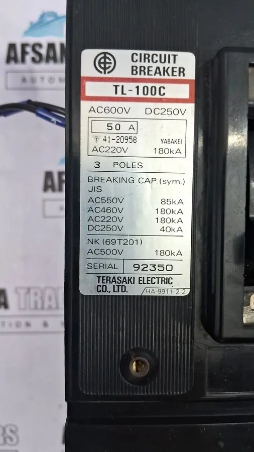 Автоматический выключатель Terasaki Electric TL-100C Circuit Breaker 40A 3Poles 