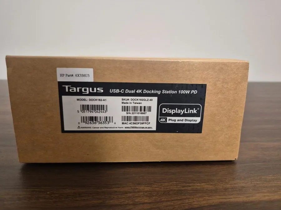Док-станция Targus DOCK182-A1 USB-C Dual 4K Docking Station 100W PD DOCK182USZ-9