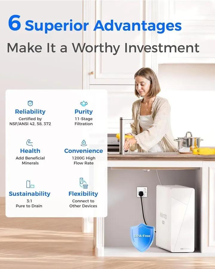 Насос Waterdrop X12-Alkaline Mineral pH+ Reverse Osmosis System, Extra WD-F1A fi