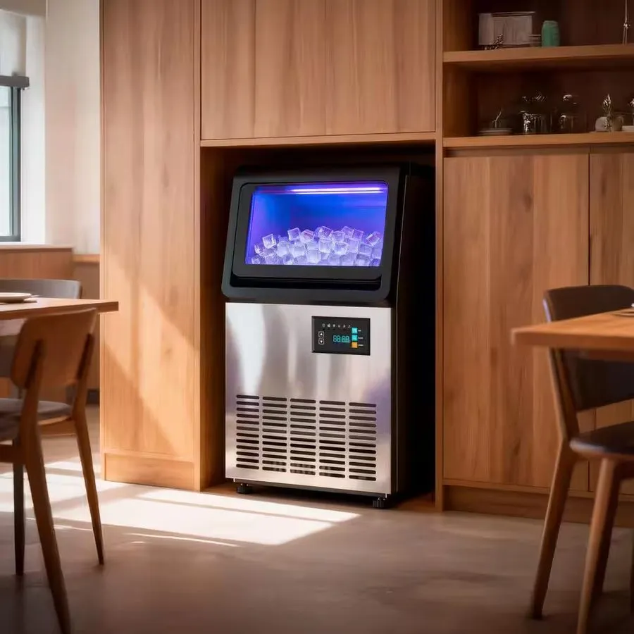 Льдогенератор VEVOR Commercial Ice Maker 100 lbs/24h Ice Machine 16-30 lbs Stora