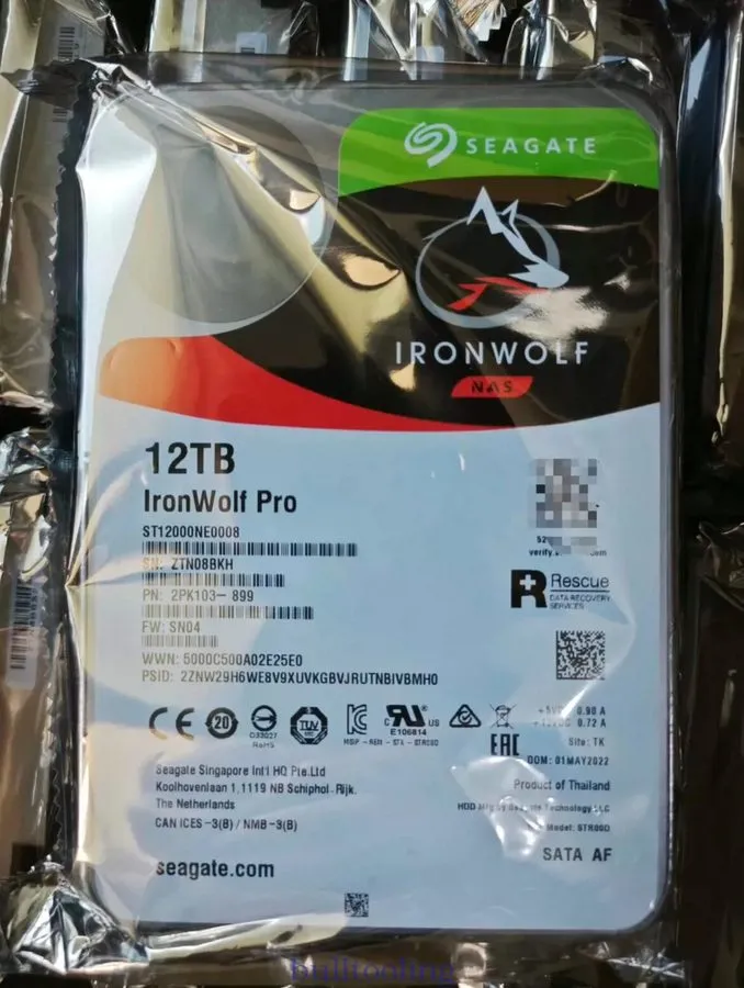 Жёсткий диск Seagate IronWolf Pro ST12000NE0008 12TB 7200RPM SATA3.0 6Gb/s 3.5" 
