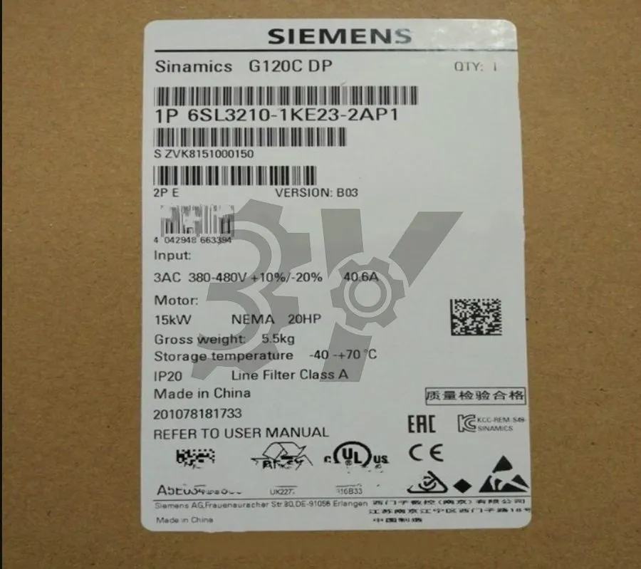 Частотный преобразователь Siemens SINAMICS G120 6SL3210-1KE23-2AP1