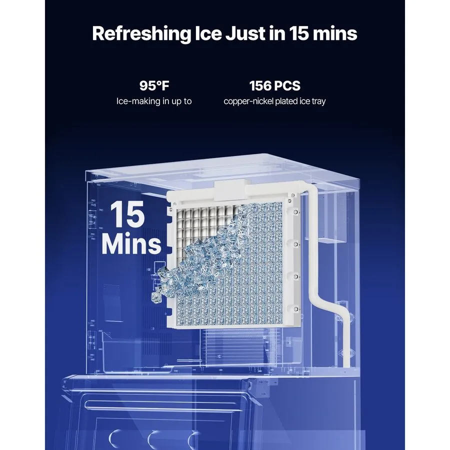Льдогенератор 360lb/24h Commercial Ice Machine w/ 85lb Bin, LED Display & Self-C