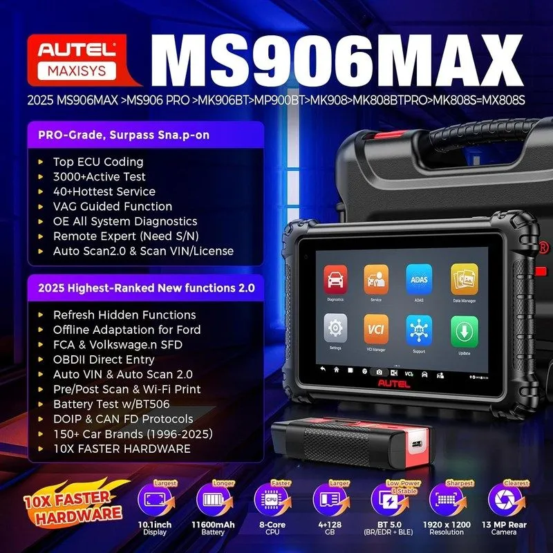 Диагностический сканер Autel MaxiSys MS906 Pro Full Bi-directional Auto Scanner 