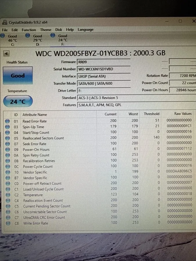 Жёсткий диск Western Digital Gold 2TB WD2005FBYZ 7200RPM 128MB SATA III 3.5" HDD — фото лота 2
