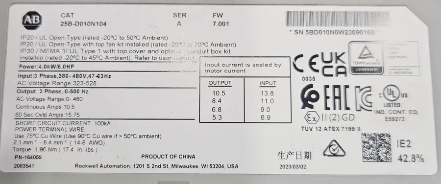 Частотный преобразователь 25B-D010N104