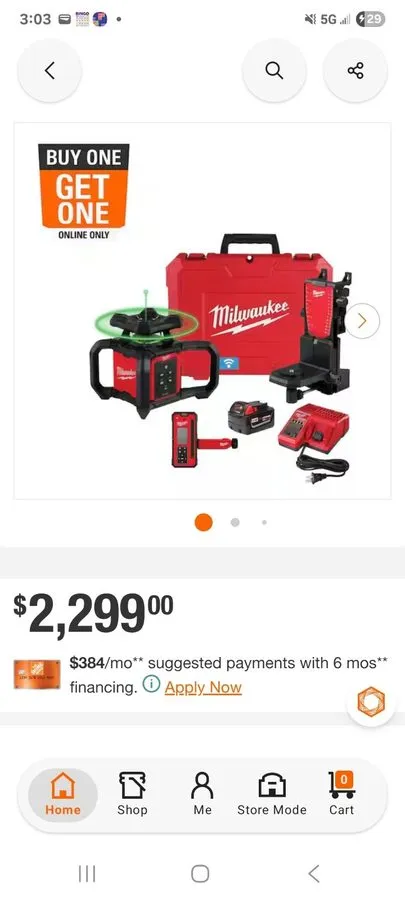 Нивелир Milwaukee 3702-21 M18 Green Interior Rotary Laser Level Kit W/remote — фото лота 1