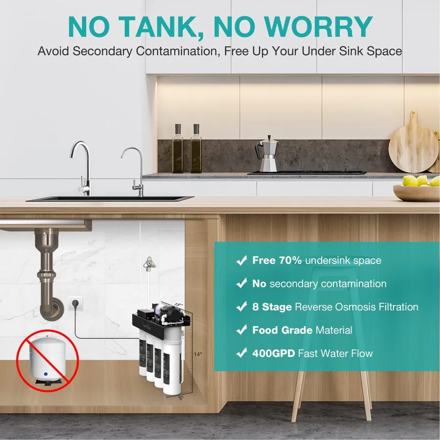 Насос SimPure 400GPD UV Reverse Osmosis System Under Sink Water Filters System 0 — фото лота 2