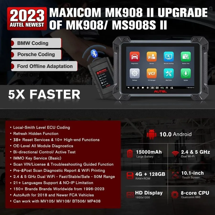 Диагностический сканер Autel MaxiSys MK908 II Elite ECU Coding Diagnostic Scanne