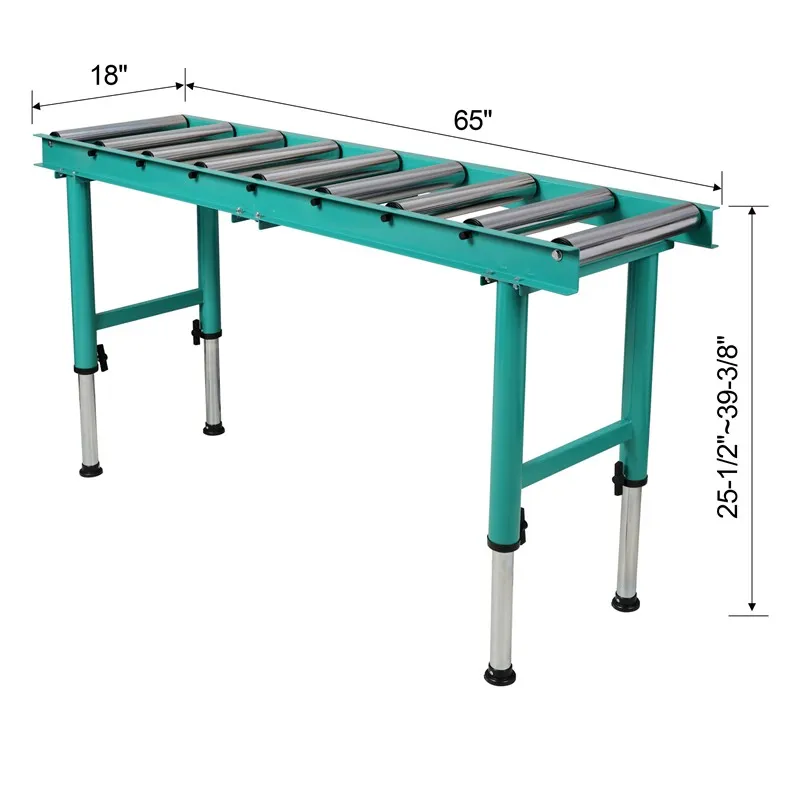 Конвейер 9 Rolls Conveyor Roller Table Adjustable Height 25.5-44" Loads 44Olbs C — фото лота 1