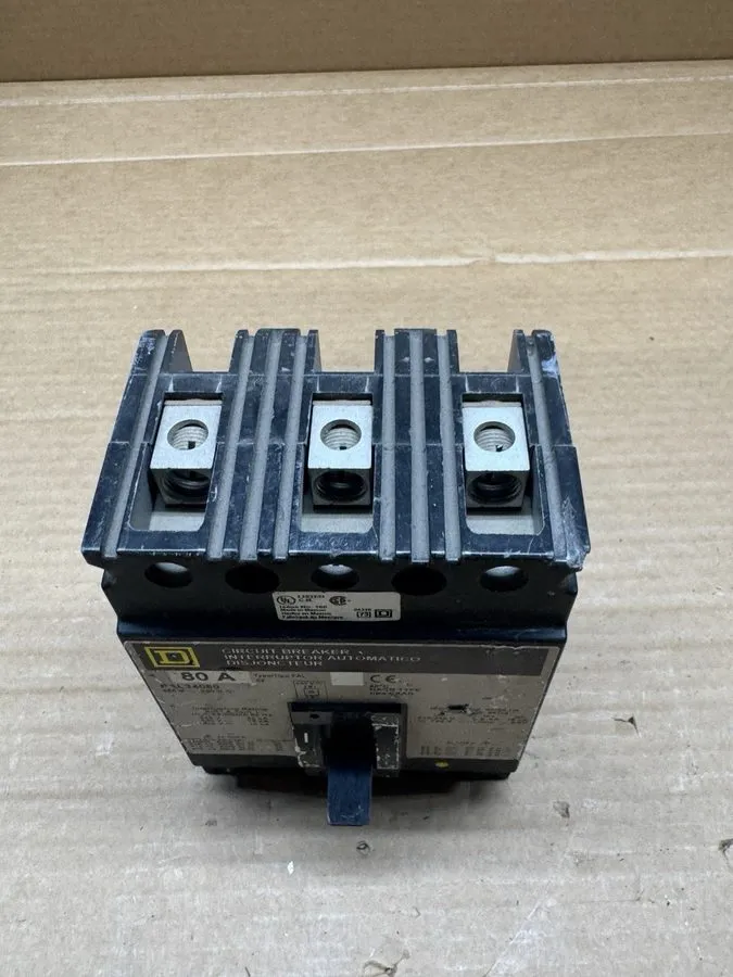 Автоматический выключатель Square D FAL34080 80A 3-Pole 480V Thermal Magnetic Ci — фото лота 1