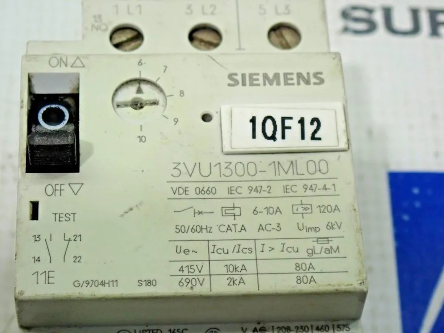 Автоматический выключатель SIEMENS 3VU1300-1ML00 MOTOR PROTECTION CIRCUIT BREAKE