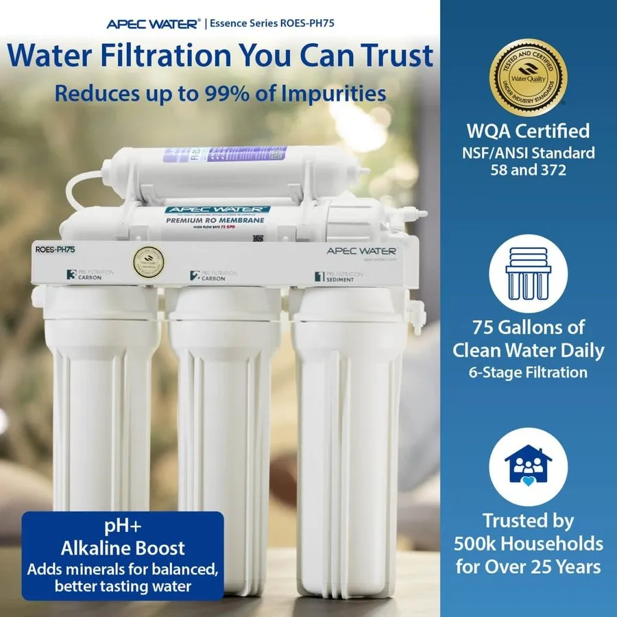 Насос APEC Water ROES-PH75 6-Stage Alkaline Under Sink Reverse Osmosis System 75
