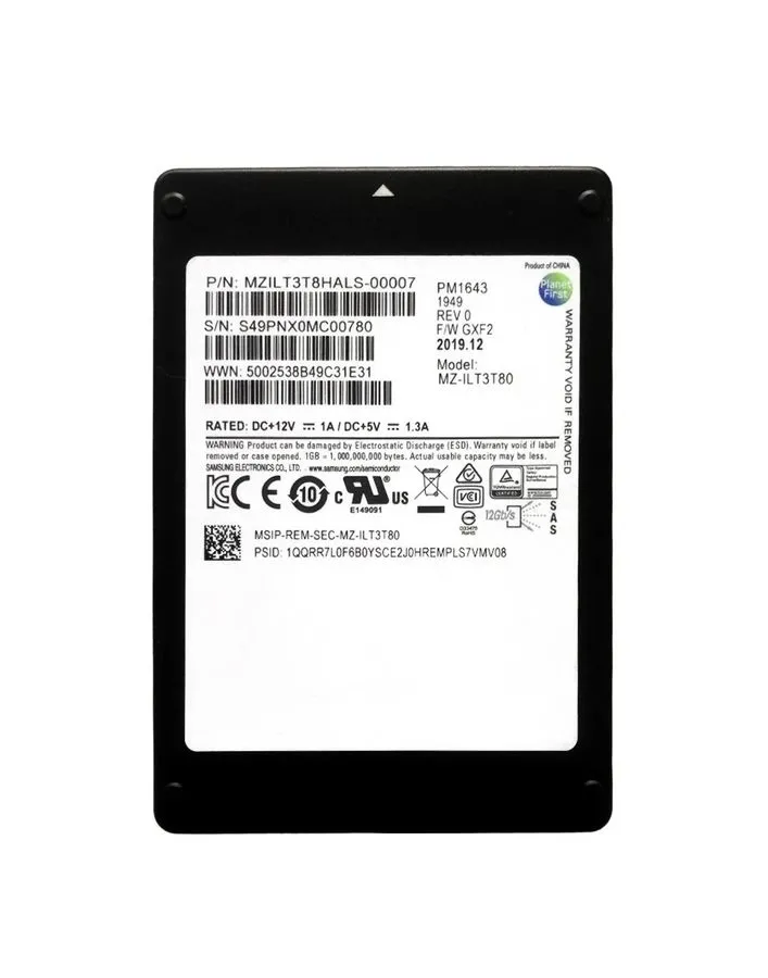 SSD-накопитель Samsung PM1643 3.84TB SSD 2.5" SAS MZILT3T8HALS-00007 Solid State