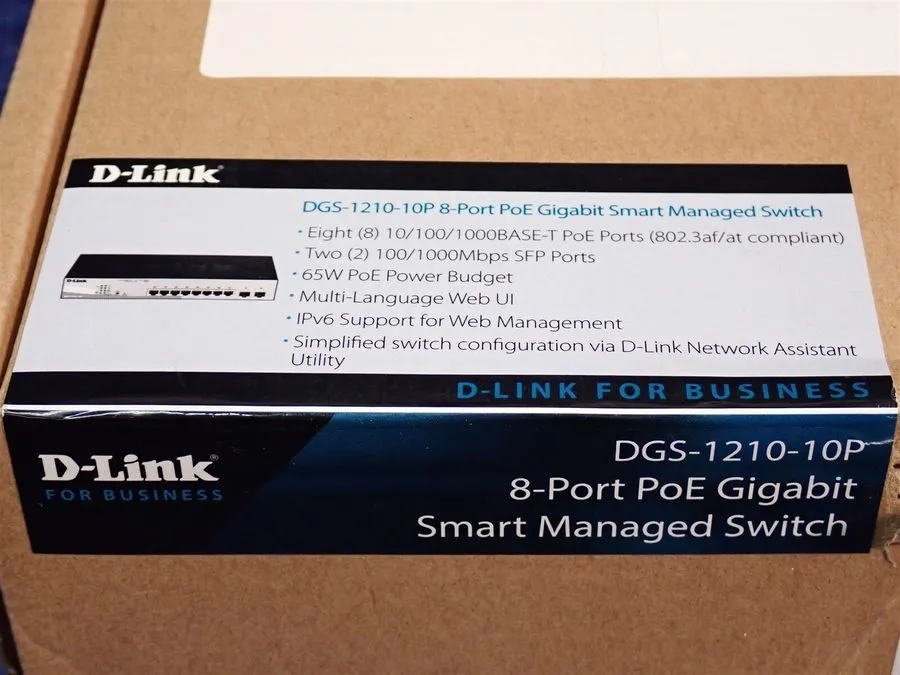 Коммутатор D-Link 10-Port Gigabit Smart Managed PoE+ (65W) Switch [DGS-1210-10P]