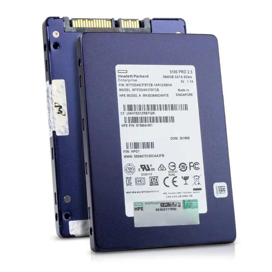 SSD-накопитель Micron 5100 PRO 3.84TB SATA 6Gbps SED 2.5in SSD MTFDDAK3T8TCB Y1J