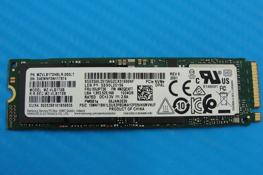 SSD-накопитель Samsung PM981a m.2 1TB NVME 2280 PCIe SSD OPAL MZ-VLB1T0B