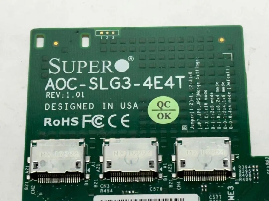 Кабель Supermicro AOC-SLG3-4E4T 12.8GB/s Quad-Port Gen-3 Internal NVMe HBA Raid