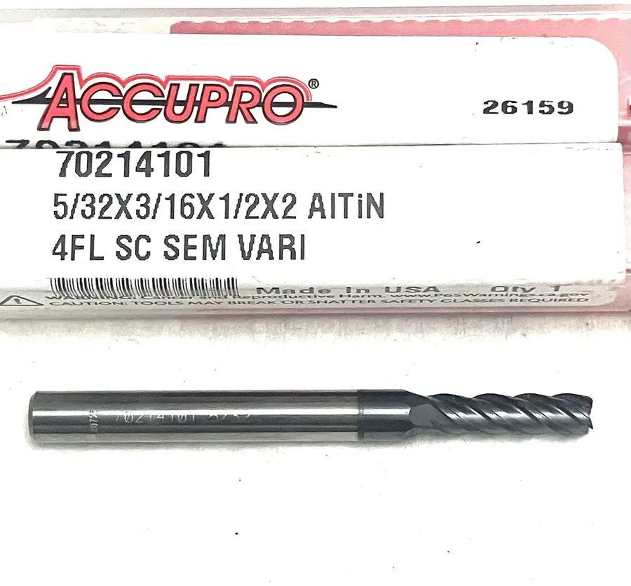 Режущий инструмент Accupro 5/32" 4FL Square End Mill Solid Carbide AlTiN 7021410