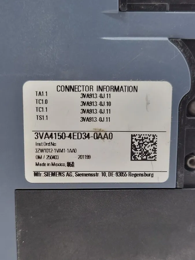 Автоматический выключатель Siemens 3VA4150-4ED34-0AA0 Circuit Breaker 50 Amp 3 P