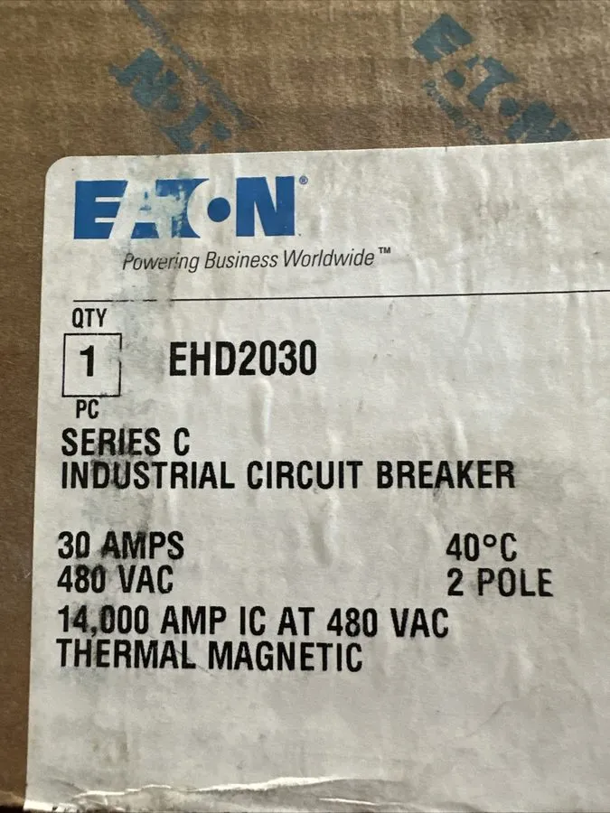 Автоматический выключатель Eaton Cutler Hammer EHD 2 pole 30 amp 480v EHD2030 Ci