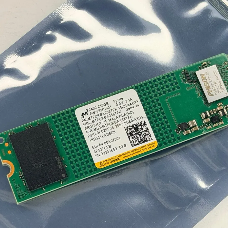 SSD-накопитель Micron 256GB SSD NVMe PCIe Gen 4x4 M.2 2280 MTFDKBA256TFK-1BC1AAB — фото лота 1