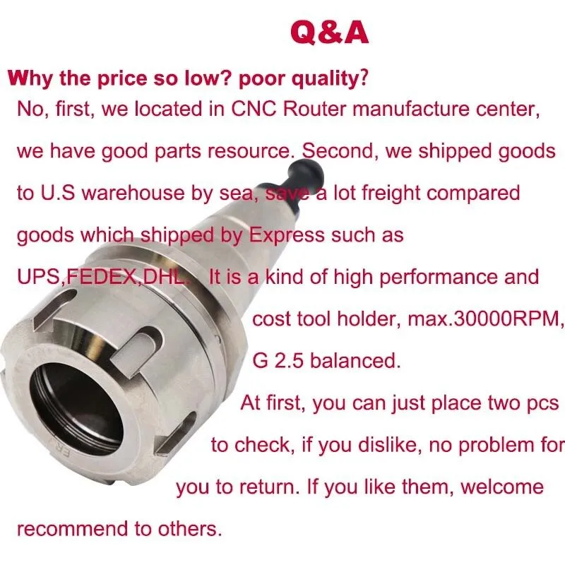 Патрон ISO30-ER32-50 Collet Chuck Tool Holder G2.5 30k CNC Router Nickel X 8 — фото лота 1