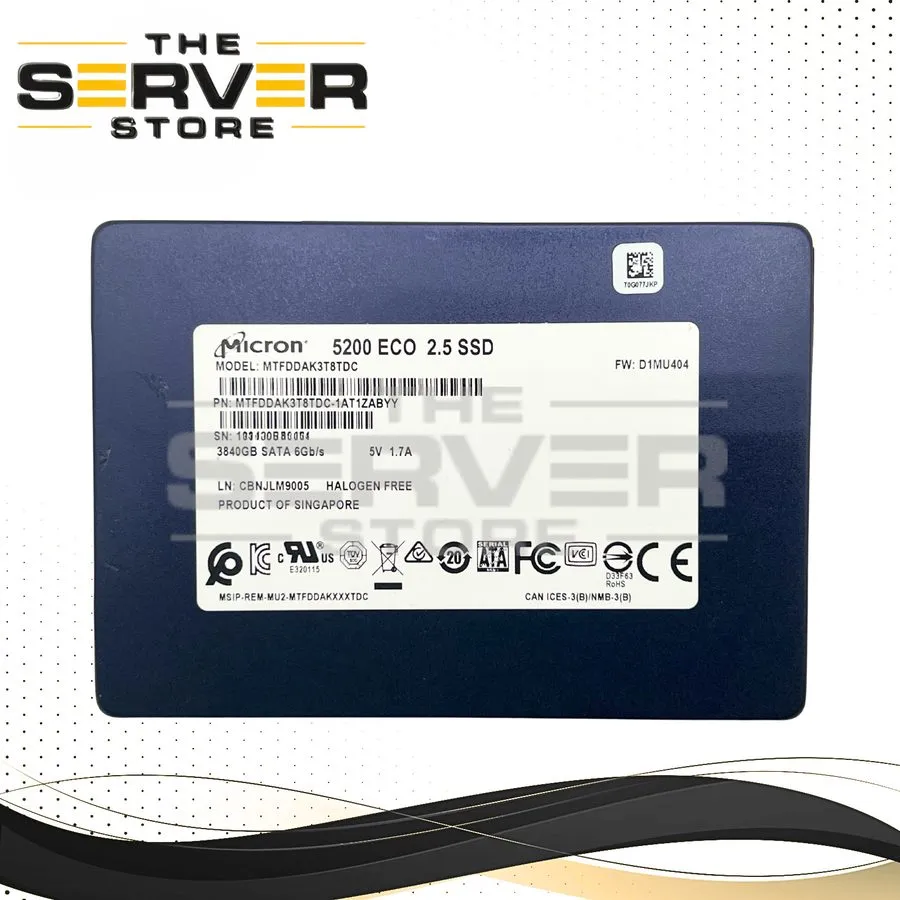 SSD-накопитель Micron 5200 ECO 3.84TB SSD SATA 6Gb/s Solid State Drive MTFDDAK3T
