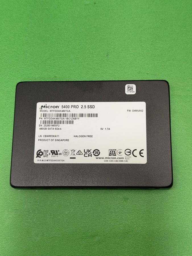 SSD-накопитель Micron 5400 PRO 480GB 2.5” SATA 6Gb/s Enterprise SSD MTFDDAK480TG