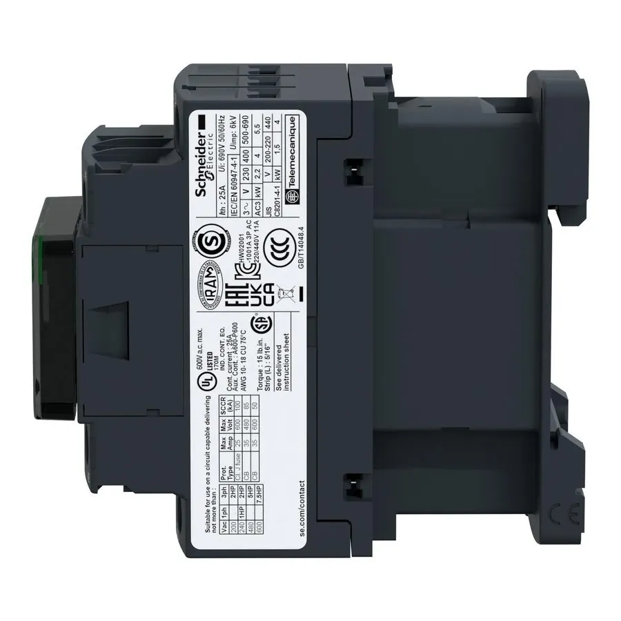 Контактор Schneider LC1D09JL TeSys Deca three-pole contactor 9 A,12V DC