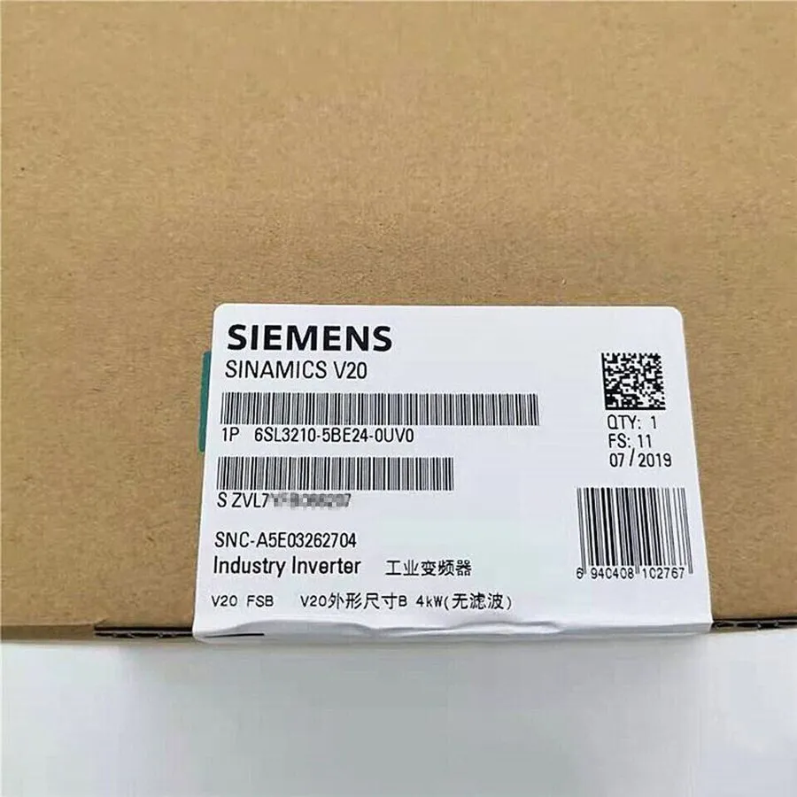 Частотный преобразователь Siemens Sinamics V20 Drive 380/480V 4 kW 5 hp 6SL3210-