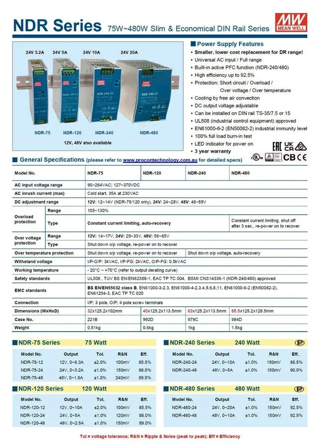 Блок питания EDR-150-24 150W Economical AC to DC DIN Rail Power Supply 24V DC 6. — фото лота 2