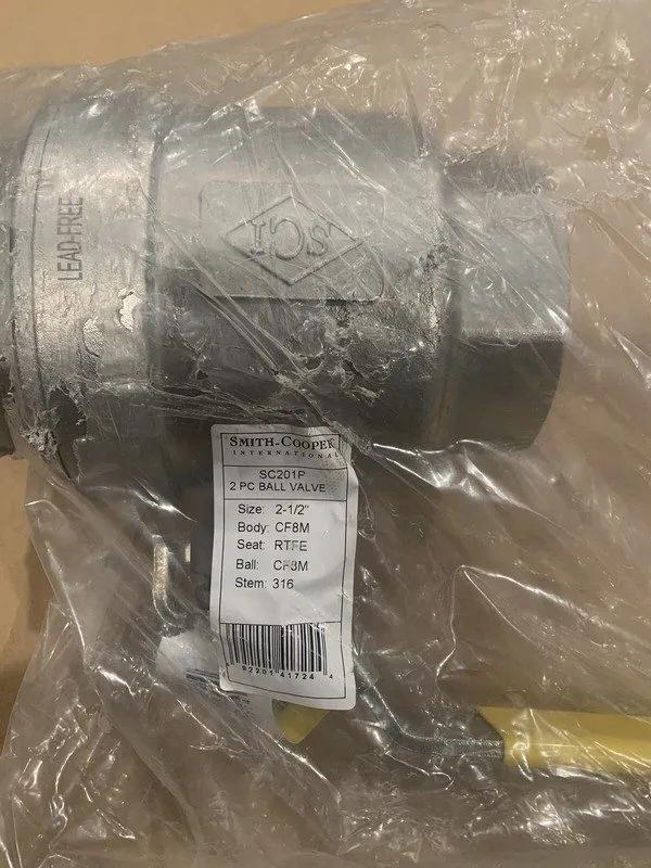 Клапан 2-1/2” Pipe SMITH-COOPER SC201P FULL PORT THREADED 316 STAINLESS BALL VAL — фото лота 2