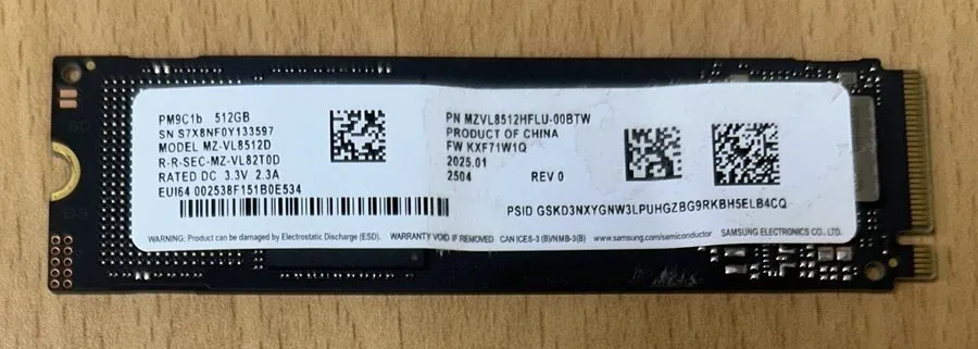 SSD-накопитель Samsung PM9C1b 512GB M.2 2280 PCIe 4.0 NVMe Internal SSD MZ-VL851
