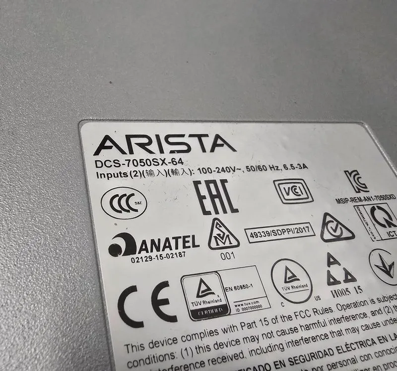 Коммутатор Arista 7050X DCS-7050SX-64-F 48 Port 10Gb SFP+ Switch — фото лота 4