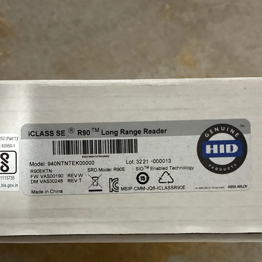 Оборудование видеонаблюдения HID Global 940NTNTEK00000 iCLASS SE R90 Long Range 