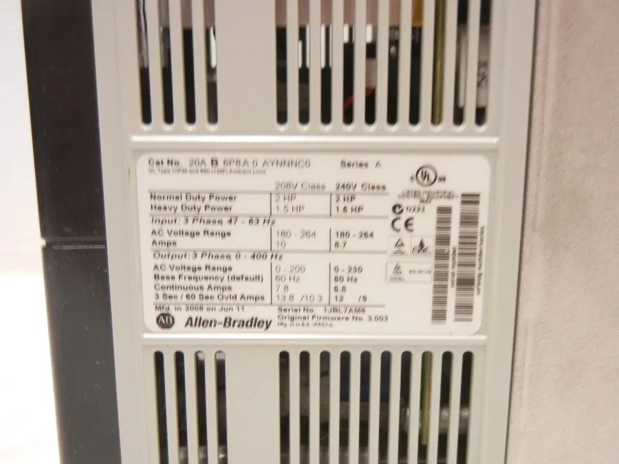Частотный преобразователь Allen Bradley 20A B 2P2A 3 AYNNNC0 PowerFlex 70 AC Dri
