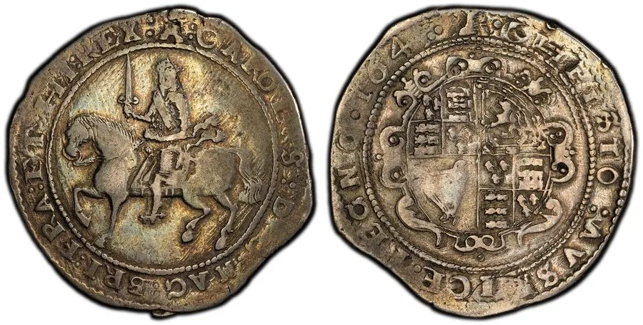 Лабораторный прибор England Charles I. 1645-(Castle) AR Crown. PCGS VF30 Exeter  — фото лота 1