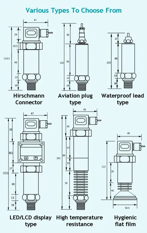 Датчик давления Pressure Transmitter Sensor 4-20mA 0-10V RS485 G1/4 NPT1/4 0-600