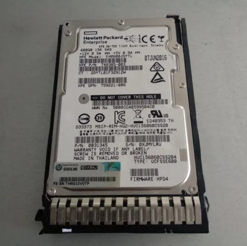 Жёсткий диск HPE 759212-B21 759548-001 HP 600GB 12Gb/s 15K SFF 2.5" SAS SC HDD H — фото лота 2