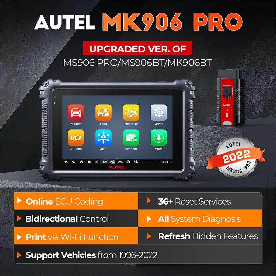 Диагностический сканер 2026 Autel MaxiSys MK906 Pro Coding Full Systems Diagnost