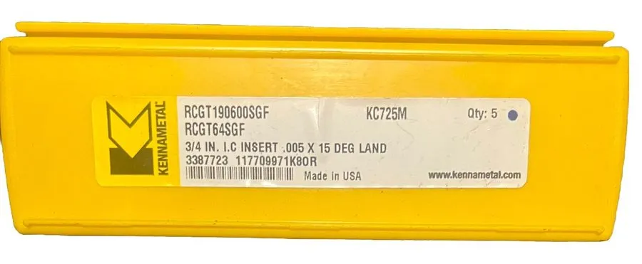 Режущий инструмент Kennametal Milling Carbide Insert RCGT190600SGF KC725M 20 Ins