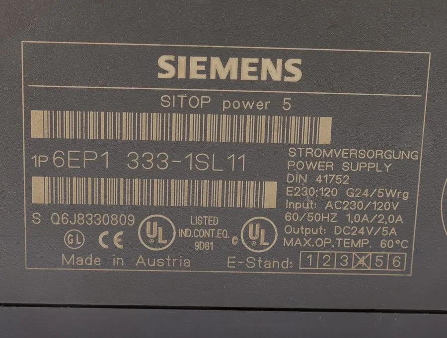 Блок питания SIEMENS 6EP1333-1SL11 Sitop Power 5 PLC Power Supply 120/230 VAC