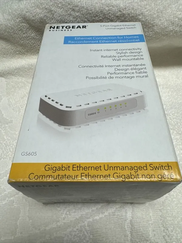 Коммутатор NETGEAR 5-Port Gigabit Ethernet Switch (GS605NA) -fast