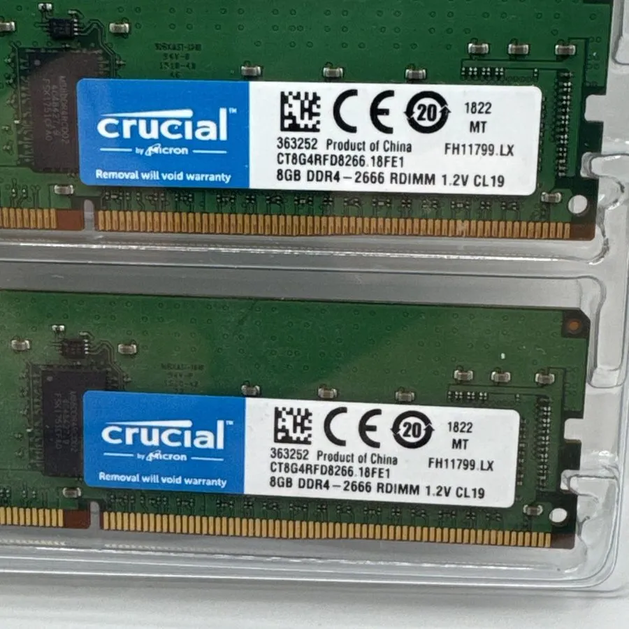 Модуль памяти Micron 16GB 2Rx8 DDR4 PC4-2666V-RE2-12 ECC Server RAM MTA18ASF2G72 — фото лота 2