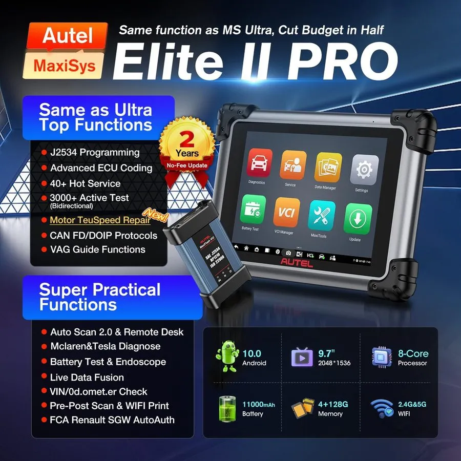 Диагностический сканер 2026 Autel MaxiSys Elite II PRO Auto Diagnostic Scanner E — фото лота 1