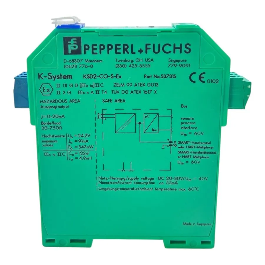 Датчик Pepperl+Fuchs Output Isolator KSD2-CO-S-Ex 53731S DC20-30V/Um=40 Approx. 