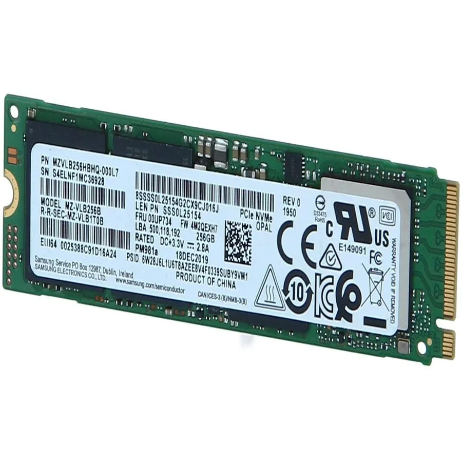 SSD-накопитель SAMSUNG PM981A NVME SED 512GB NVME SSD HARD DRIVE #198252 — фото лота 2