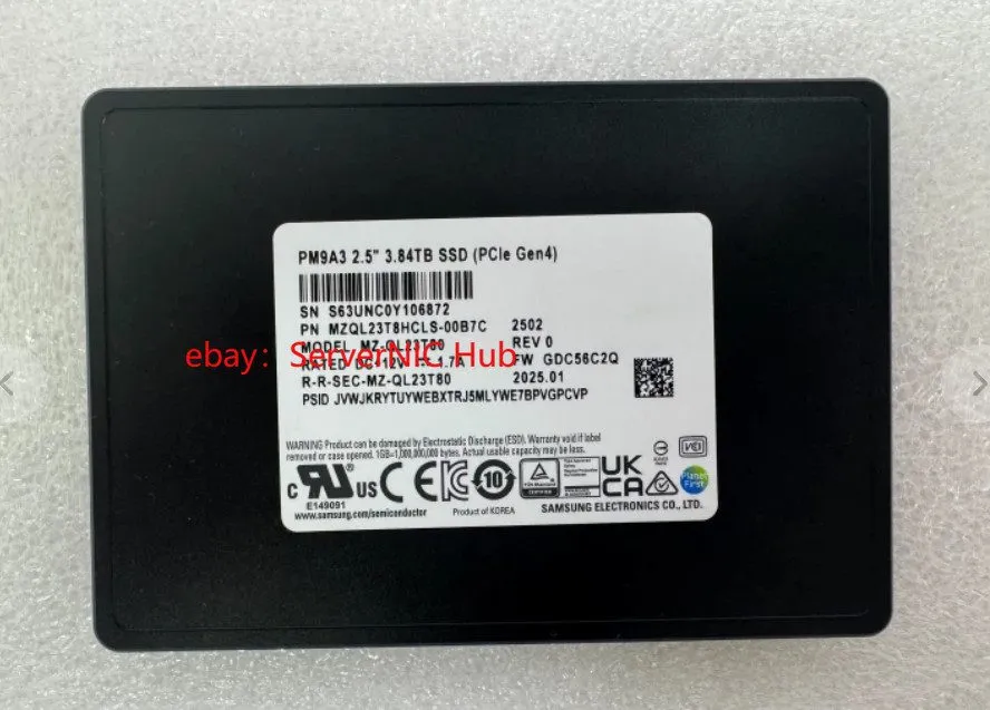 SSD-накопитель MZ-QL23T80 Samsung PM9A3 Series 3.84TB PCI-E NVMe U.2 2.5 SSD MZQ